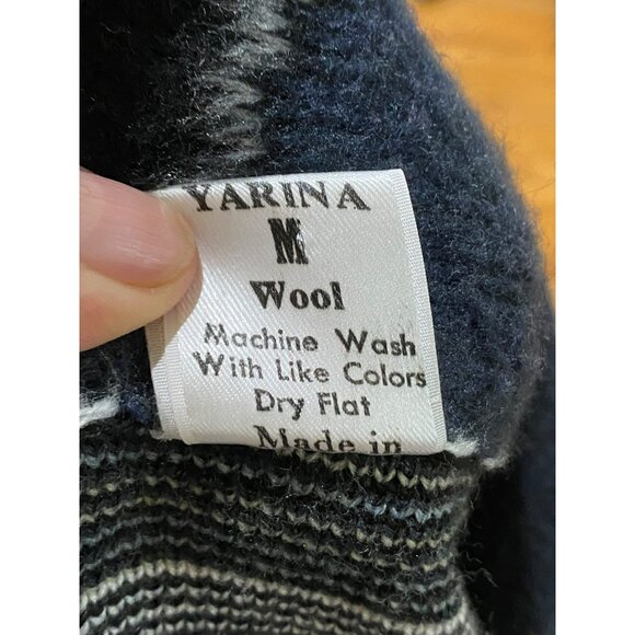 Vintage Yarina Wool Jacket With Wolf Design Full-Zip Closure Medium - Picture 5 of 7